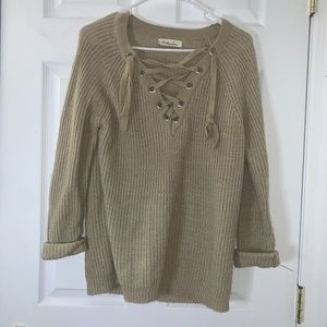 Tan laced sweater